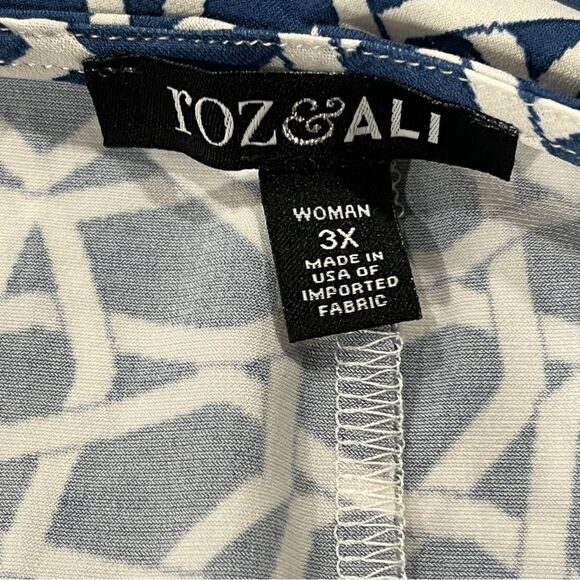 Roz & Ali Navy and White Geometric Print Dress - Picture 8 of 12